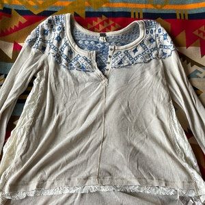 We the Free thermal/lace Henley